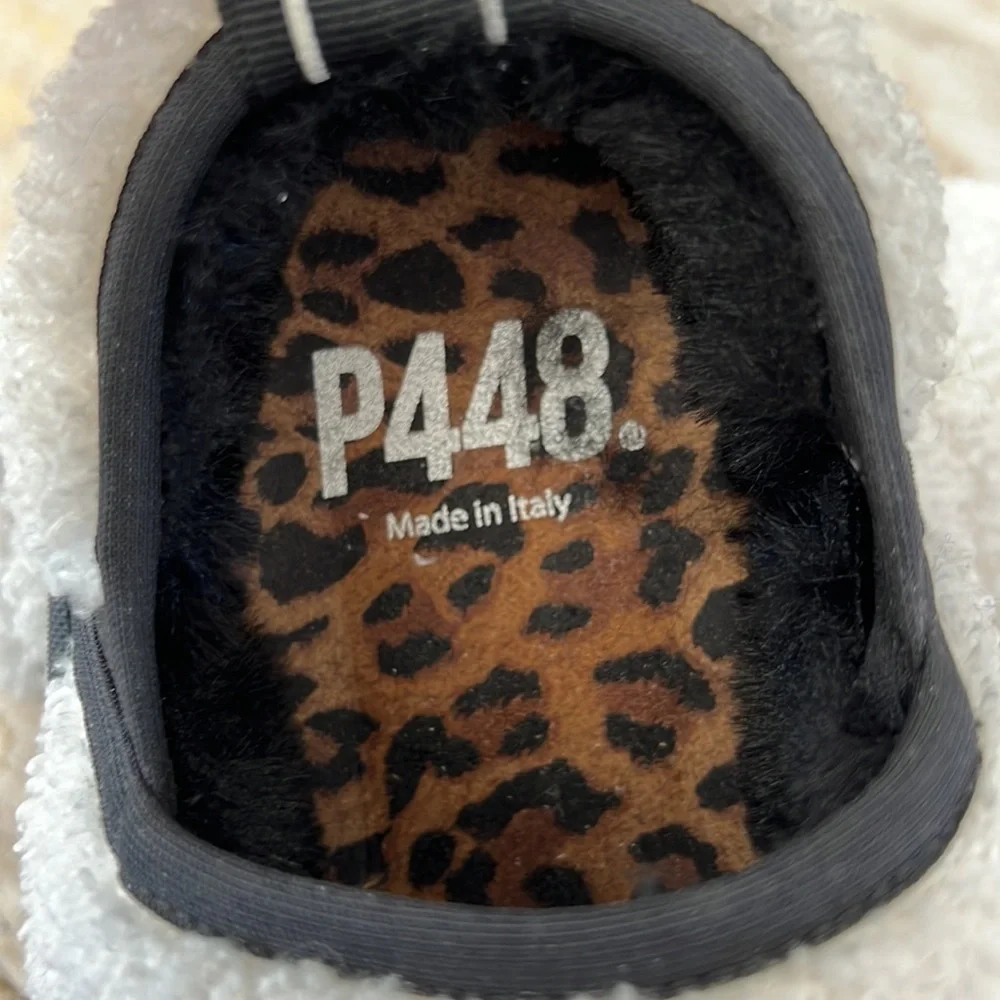 P448 Laby Slippers {white/Black} 38/8 - Picture 9 of 10
